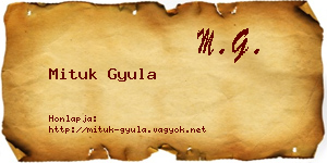 Mituk Gyula névjegykártya
